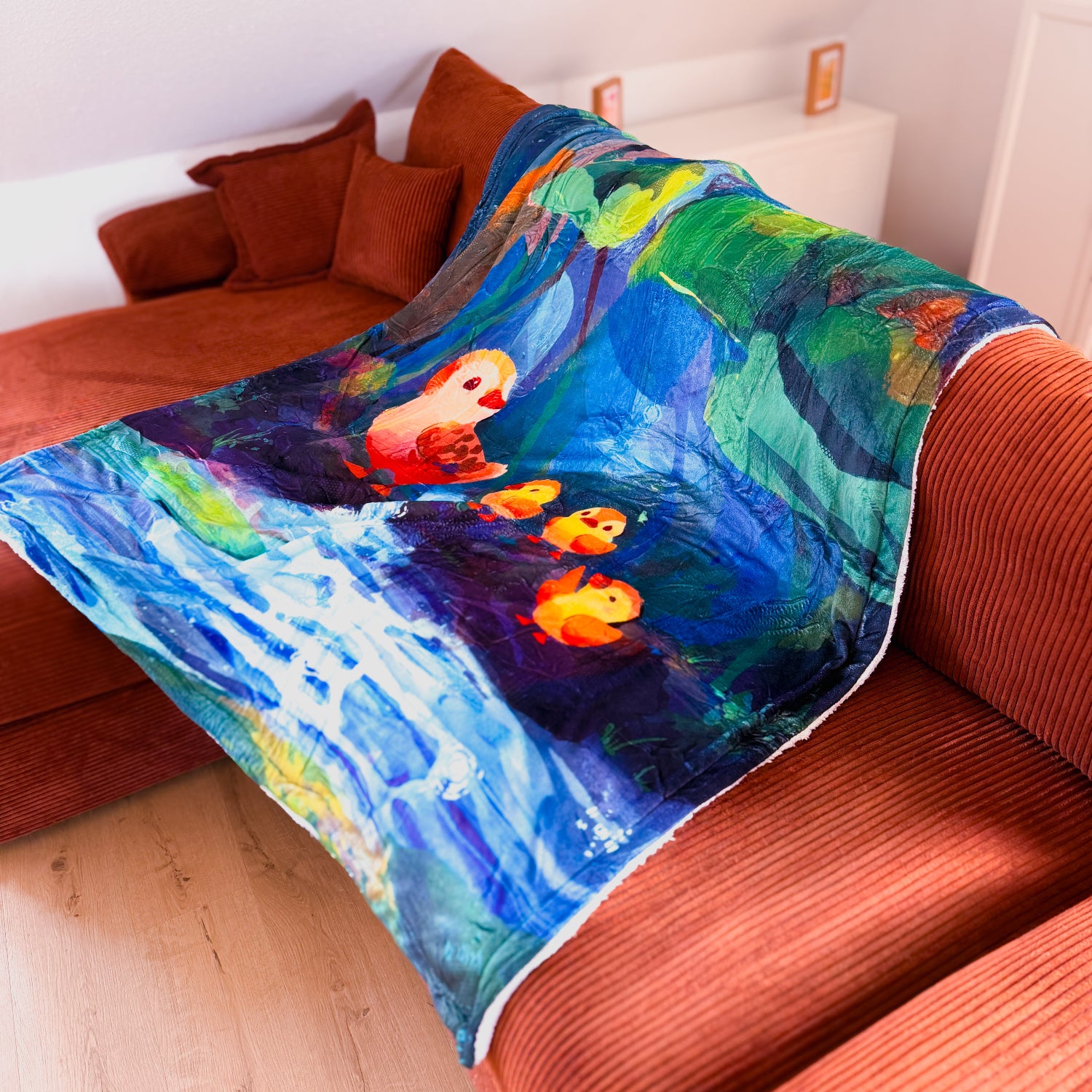 miamouz-duckling-adventure-fleece-decke-150x200-enten image 1