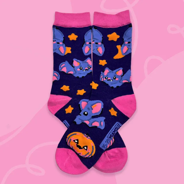 miamouz-cheeky-bats-socken-eu-35-39-halloween-baumwolle image 1