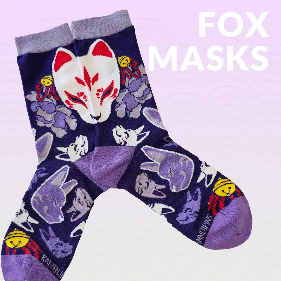 katzenjammerpins-fox-masks-socken-fox-masks-baumwolle-eu-38-48 image 1