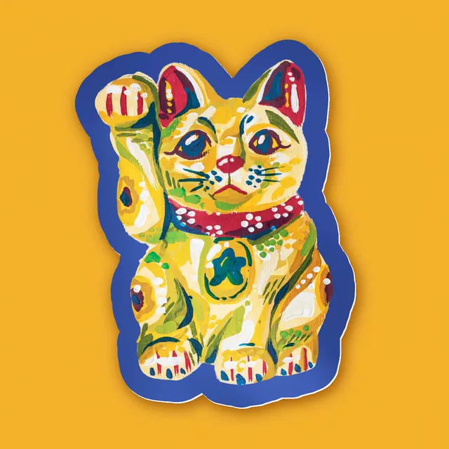 kabujiro-maneki-neko-vinyl-sticker-gl-ckskatze-85x64mm image 1