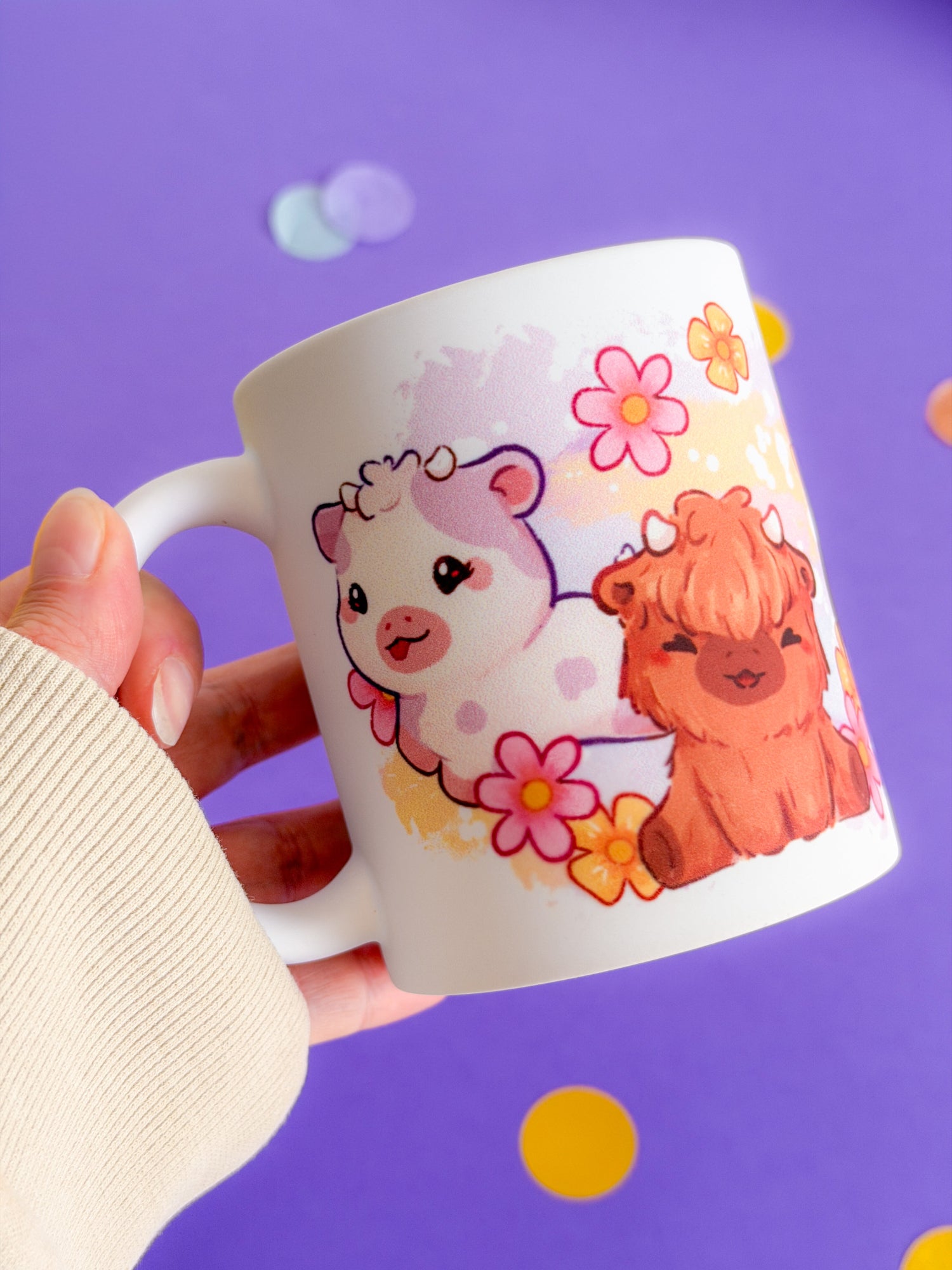 miamouz-cows-tasse-330ml-rosa-gelb-matt-keramik image 3
