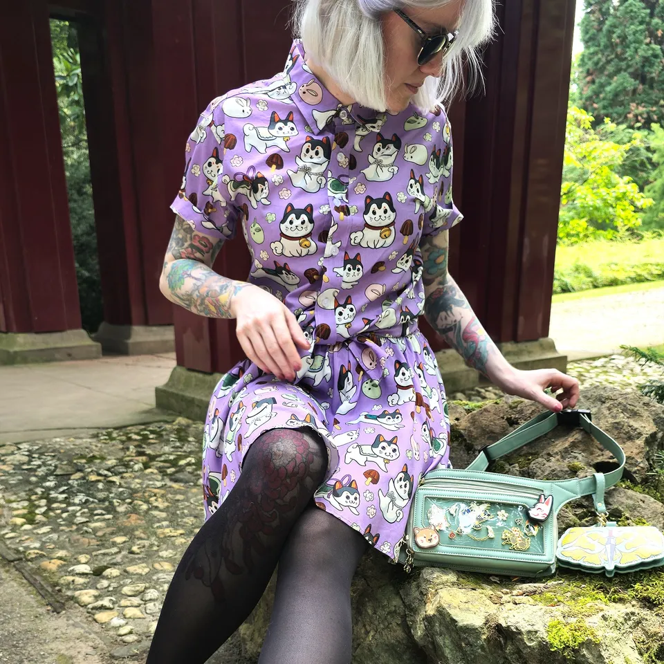 katzenjammerpins-inu-hariko-button-up-hemd-baumwolle image 1