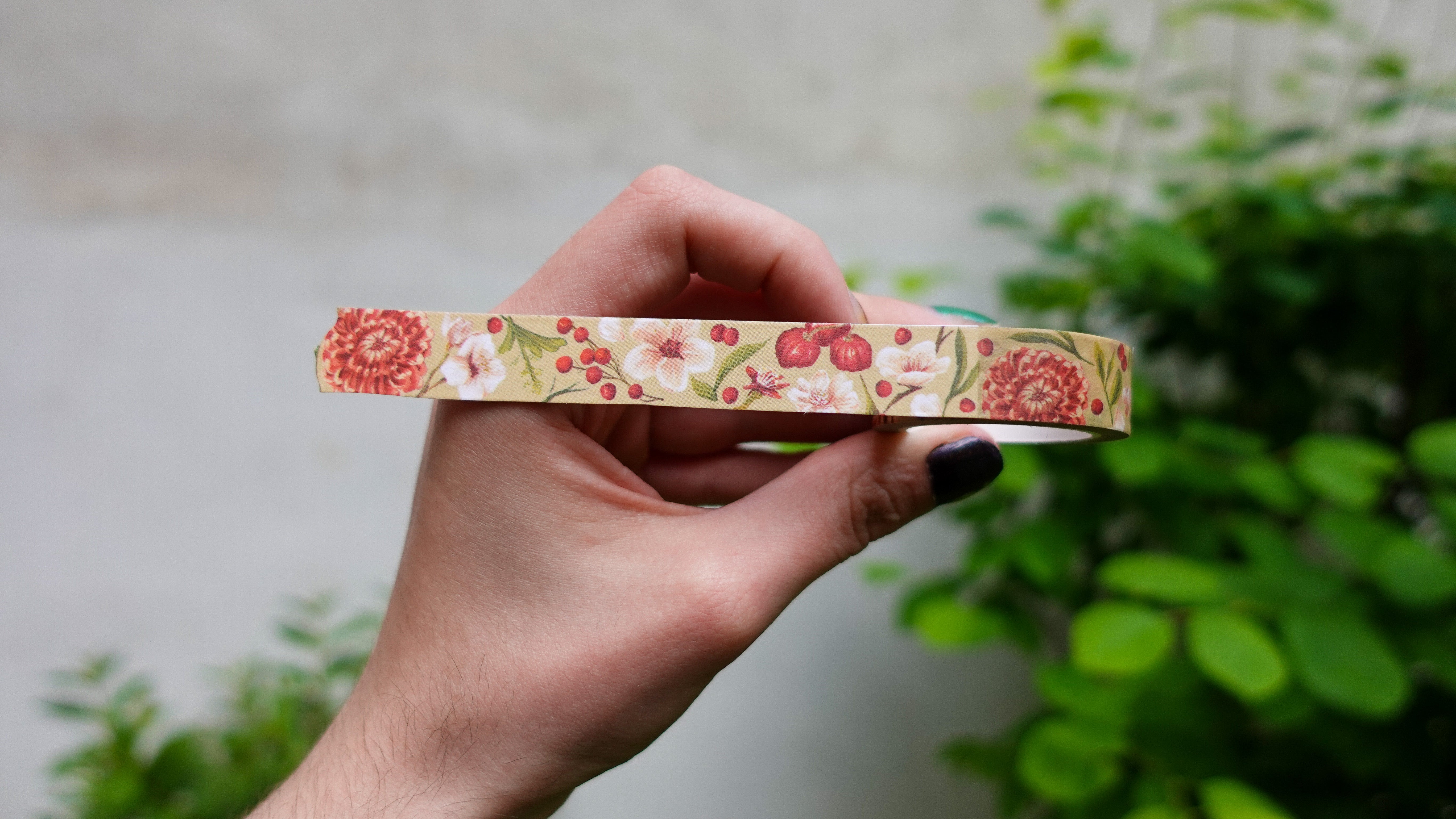 kabujiro-washi-tapes-tea-leaves-florals-15mm-10m image 2