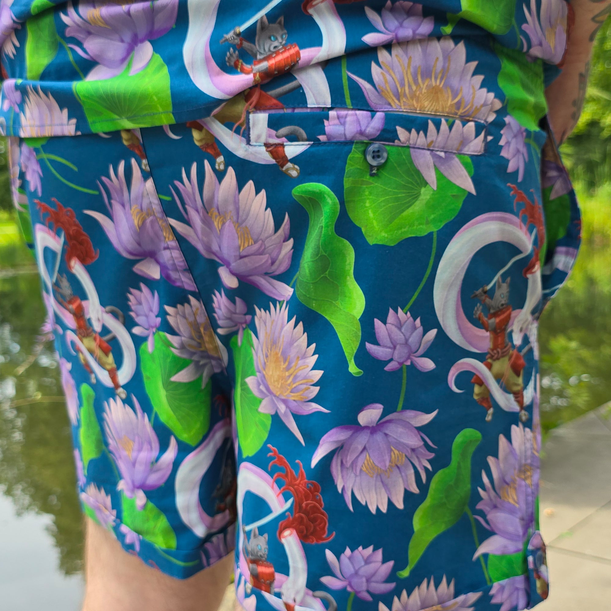 katzenjammerpins-lotus-samurai-shorts-m-baumwolle-sommer image 2