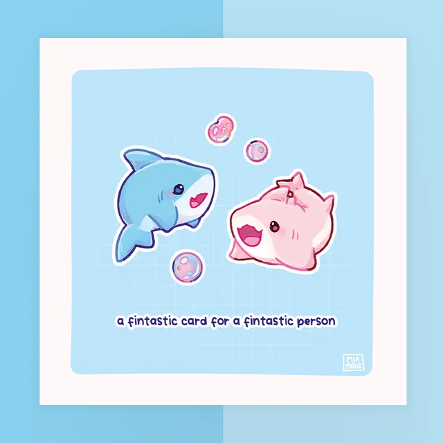 miamouz-prints-a-fintastic-card-kunstdruck-15x15-hai-pastell image 1