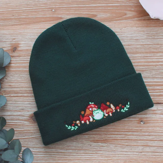 miamouz-beanies-cozy-autumn-vibes-frog-m-tze-dunkelgr-n image 1