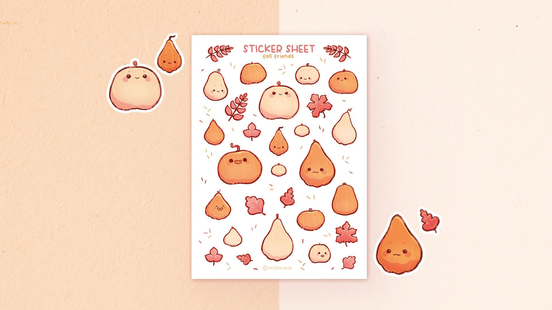 miamouz-fall-friends-sticker-sheet-k-rbis-a6-matt image 2