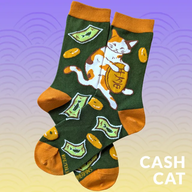 katzenjammerpins-cash-cat-art-socken-38-47-baumwolle image 1