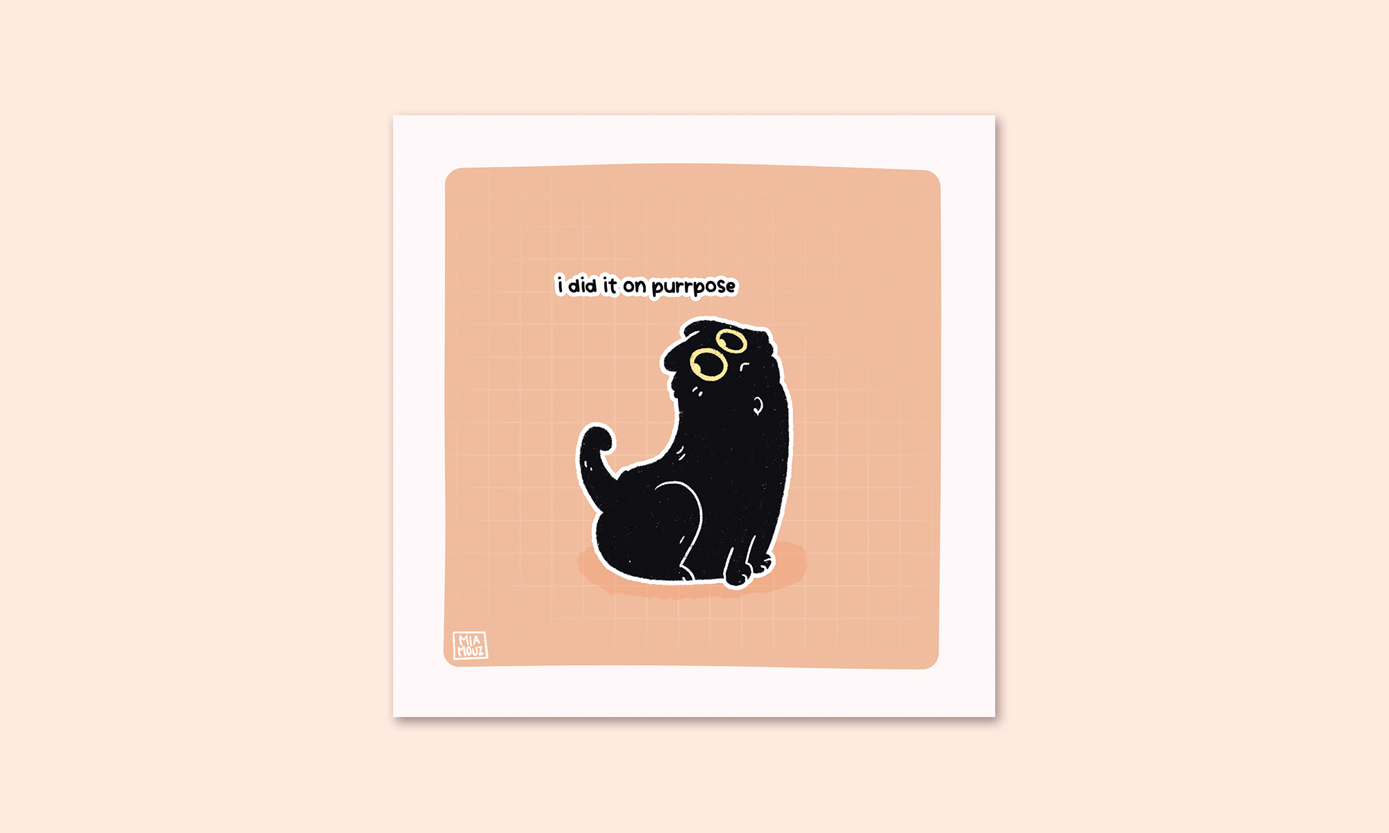 miamouz-i-did-it-on-purrpose-art-print-15x15-katze-schwarz image 3