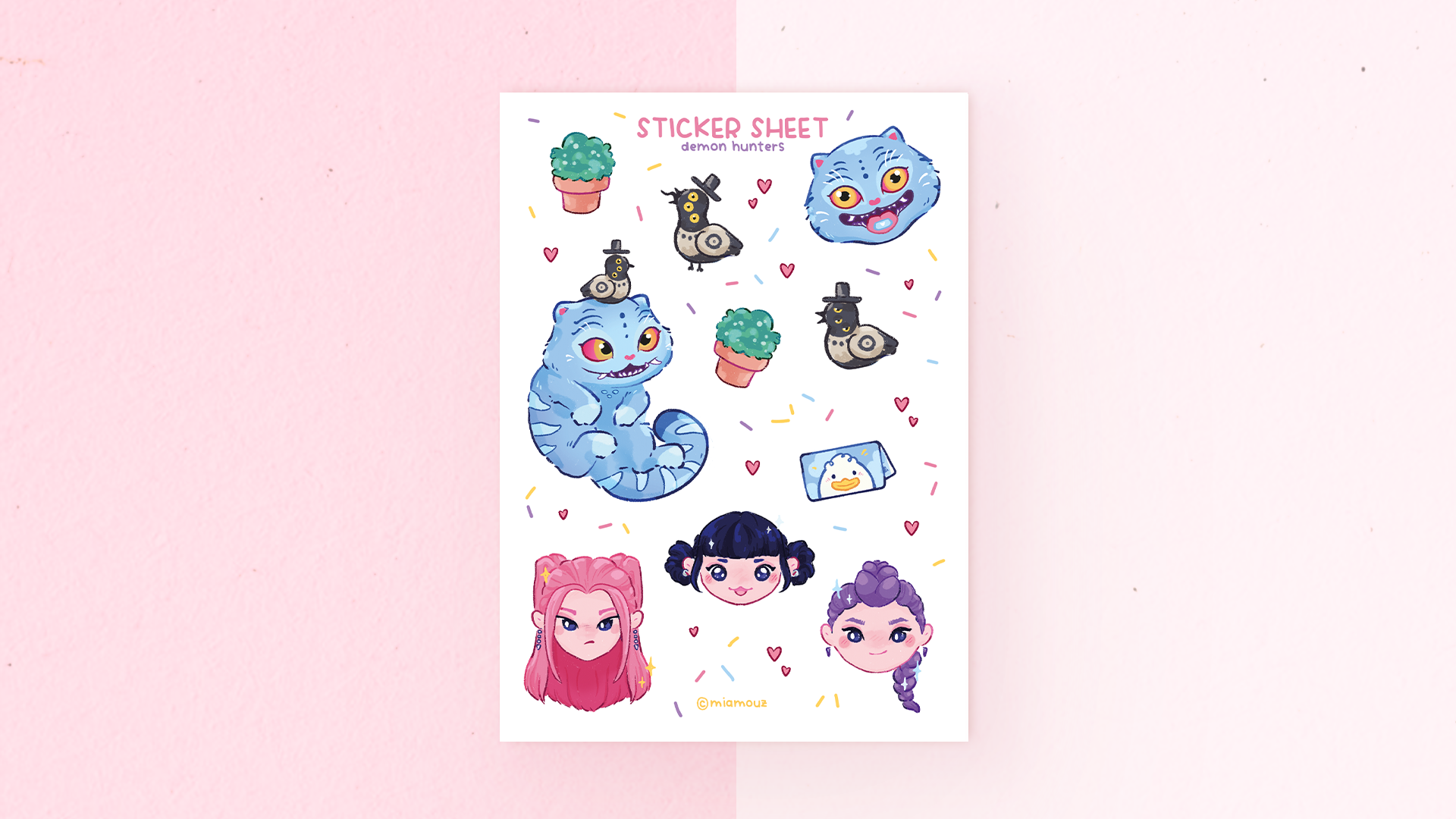 miamouz-kpop-demon-huntress-sticker-sheet-a6-matt image 2