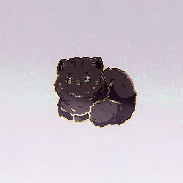 miamouz-enamel-pins-perserkatze-emaille-pin-dunkelgrau-39-mm image 1