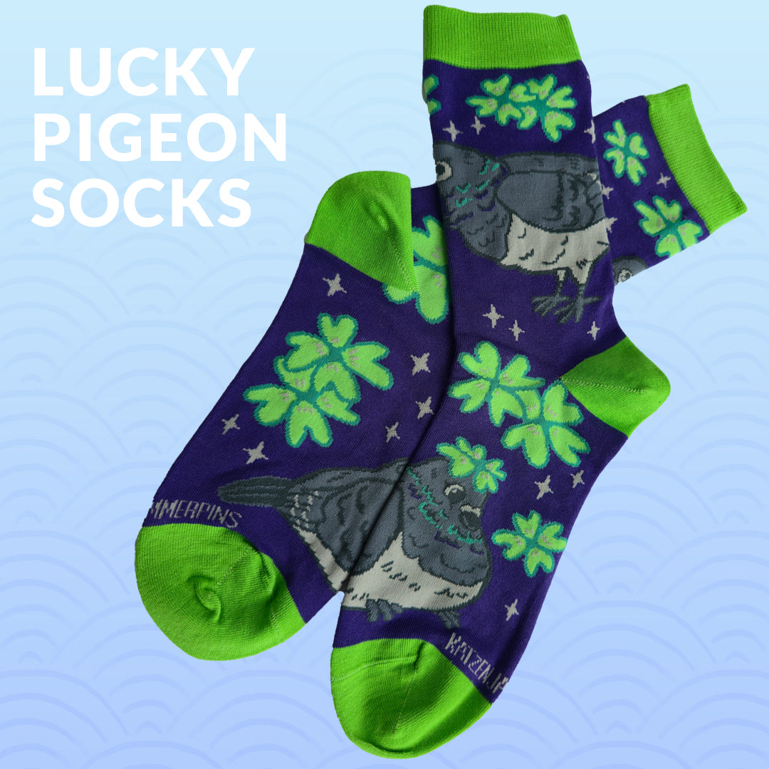 katzenjammerpins-lucky-pigeon-socken-baumwolle-38-47 image 1