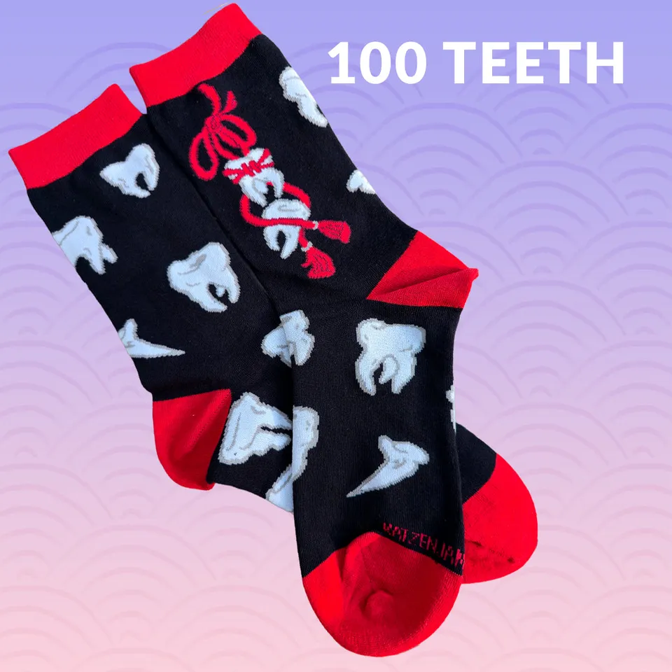 katzenjammerpins-100-teeth-art-socken-baumwolle-38-47 image 1
