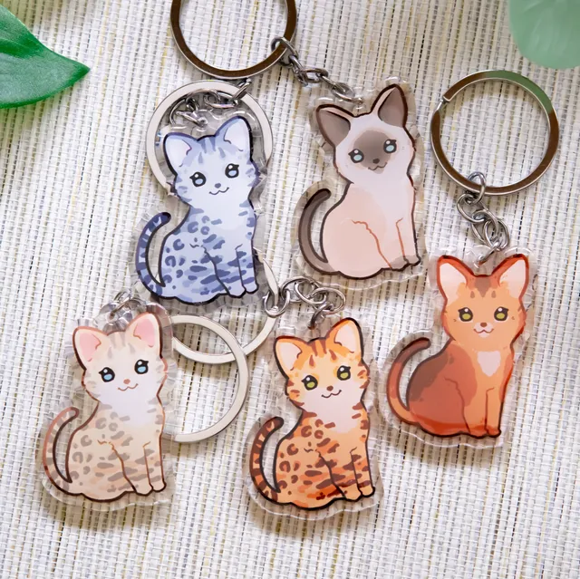 miamouz-katzen-acryl-schl-sselanh-nger-bengal-red-5cm image 1