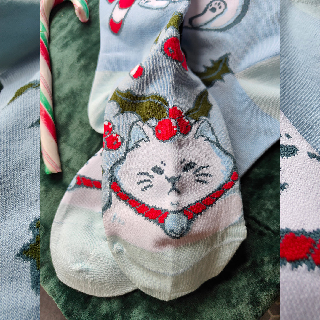 katzenjammerpins-xmas-cat-art-socken-baumwolle-37-44 image 2