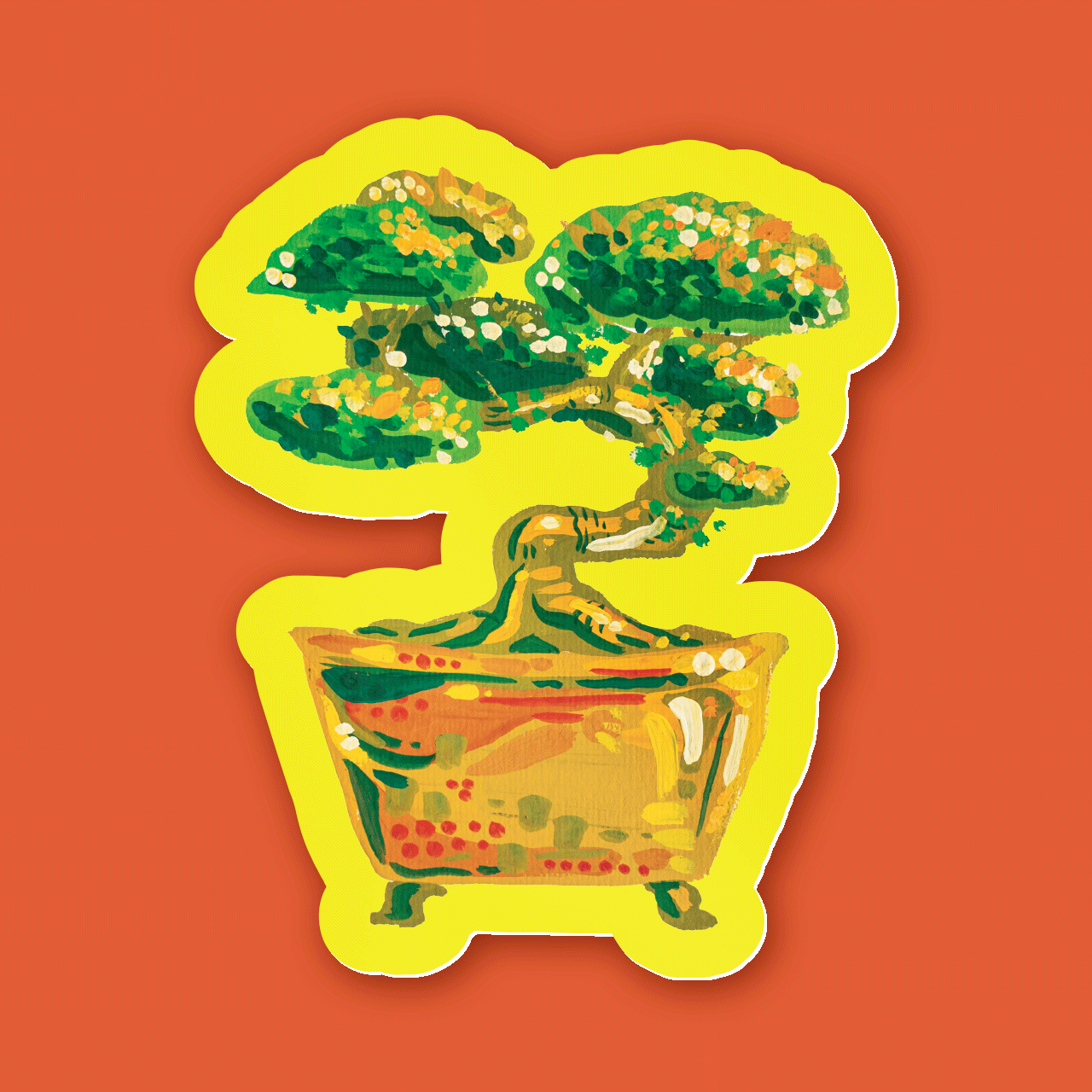 kabujiro-spring-bonsai-vinyl-aufkleber-85x62mm-wetterfest image 1