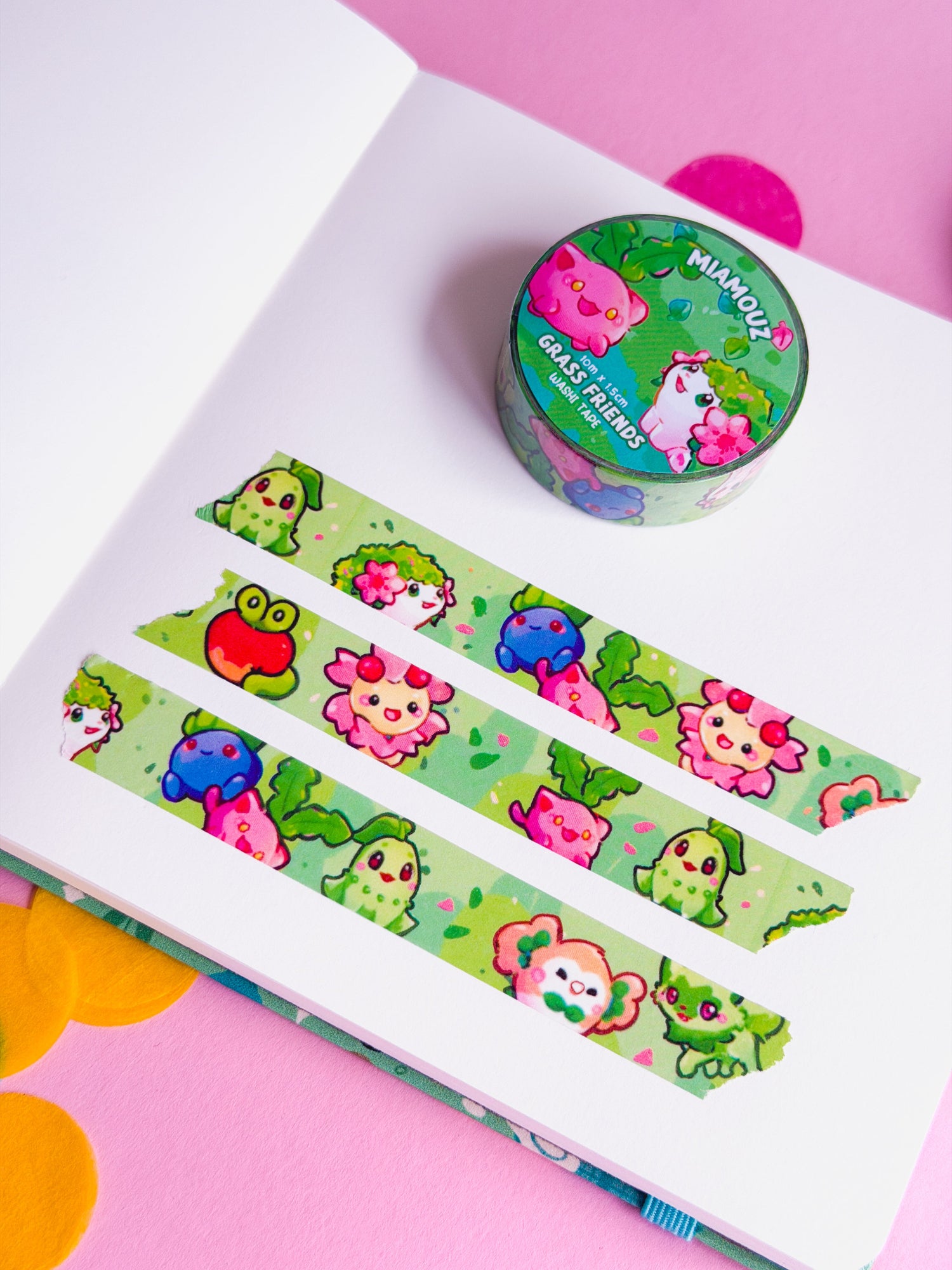 miamouz-grass-friends-washi-tape-10-m-x-15-mm image 2