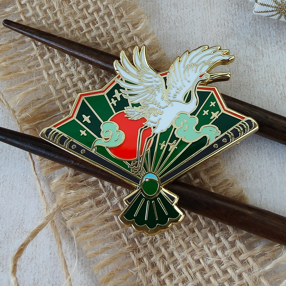 katzenjammerpins-sensu-crane-hard-enamel-pin-blau-kranich-f-cher image 3