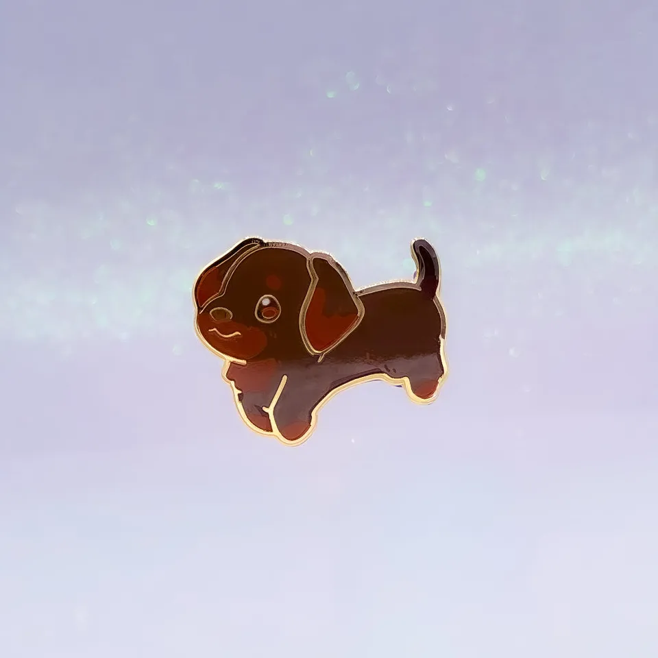 miamouz-dackel-chocolate-tan-emaille-pin-35-mm-hund image 1