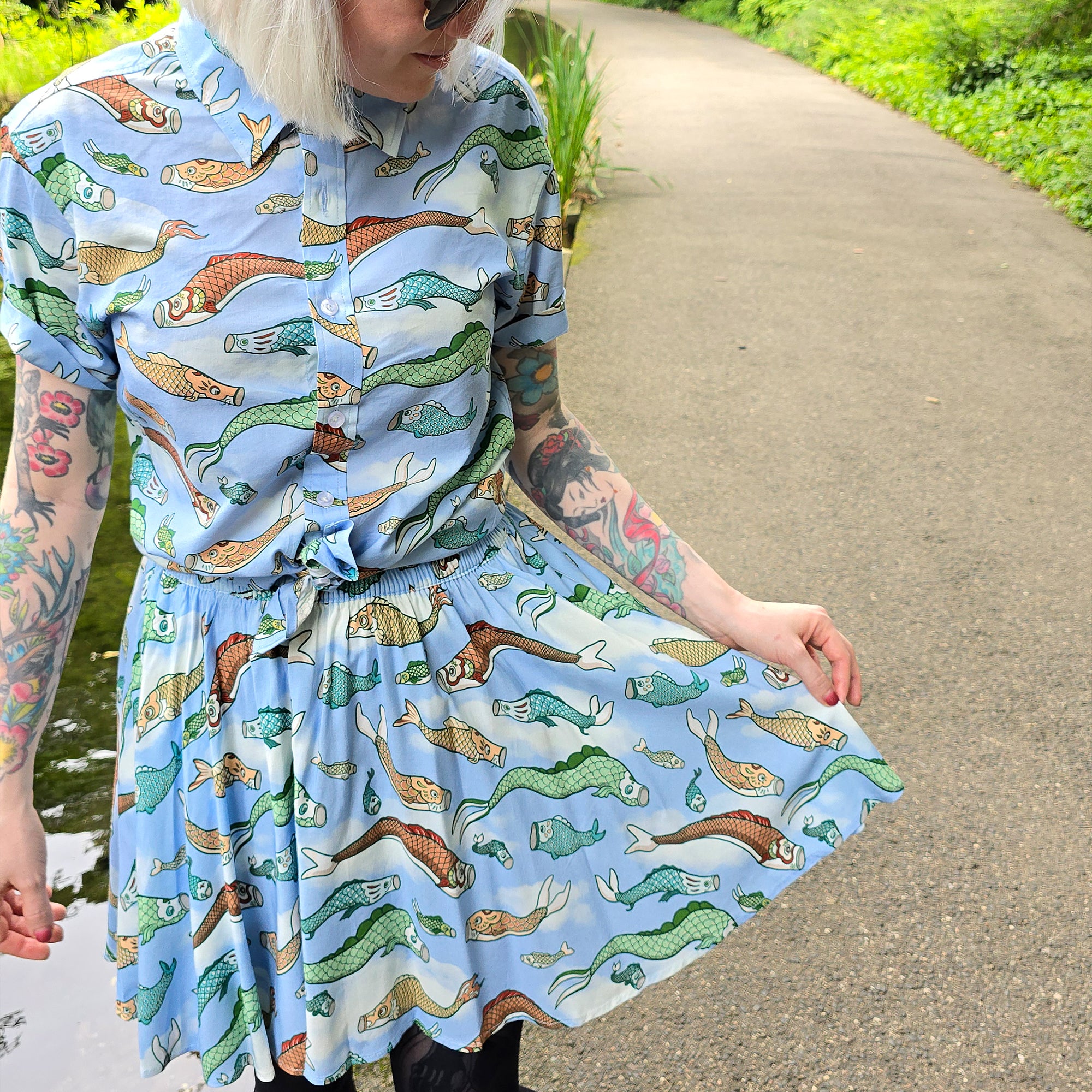 katzenjammerpins-koi-nobori-hemd-button-up-blau-baumwolle image 6