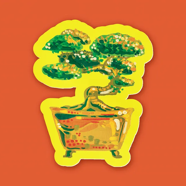 kabujiro-spring-bonsai-vinyl-aufkleber-85x62mm-wetterfest image 1