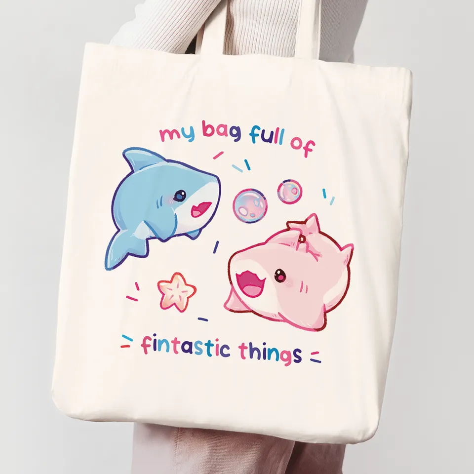 miamouz-fintastic-hai-tote-bag-stoffbeutel-beige-normal image 1