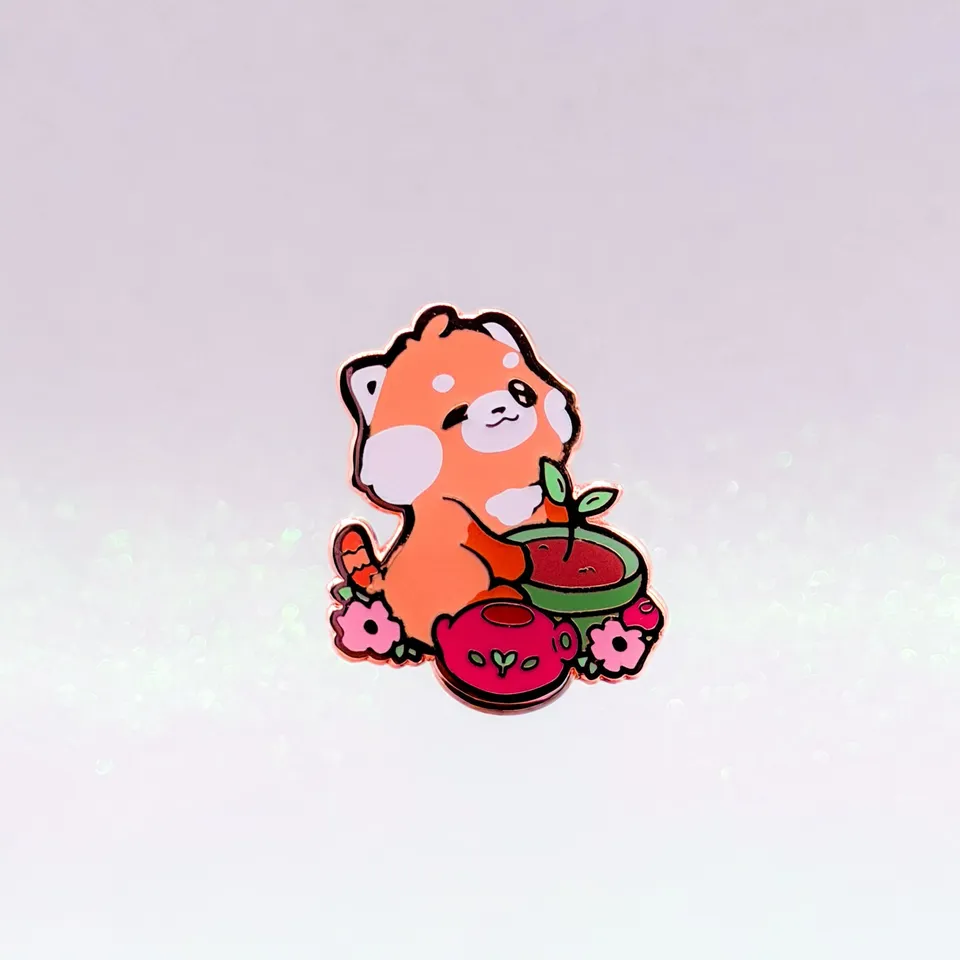 miamouz-roter-panda-emaille-pin-garten-30x34mm image 1