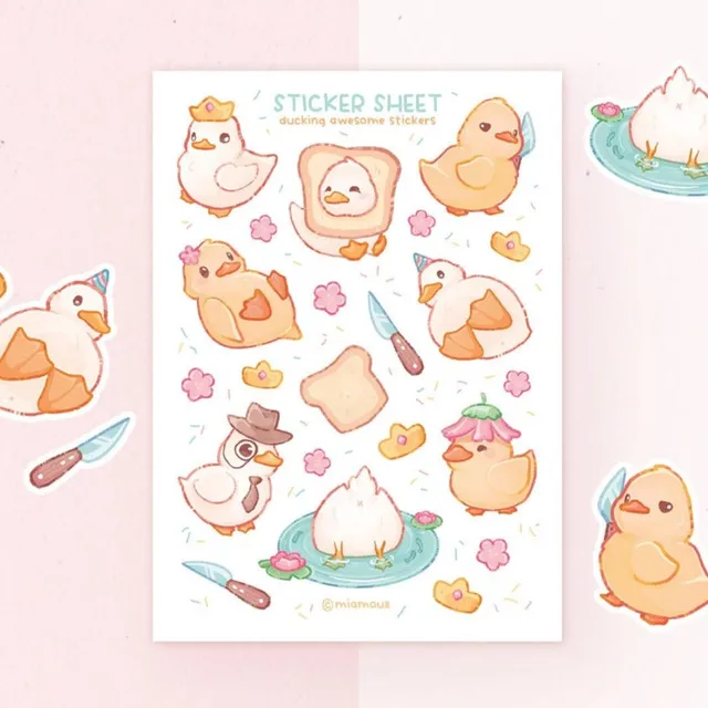miamouz-ducking-awesome-sticker-sheet-ente-a6 image 1