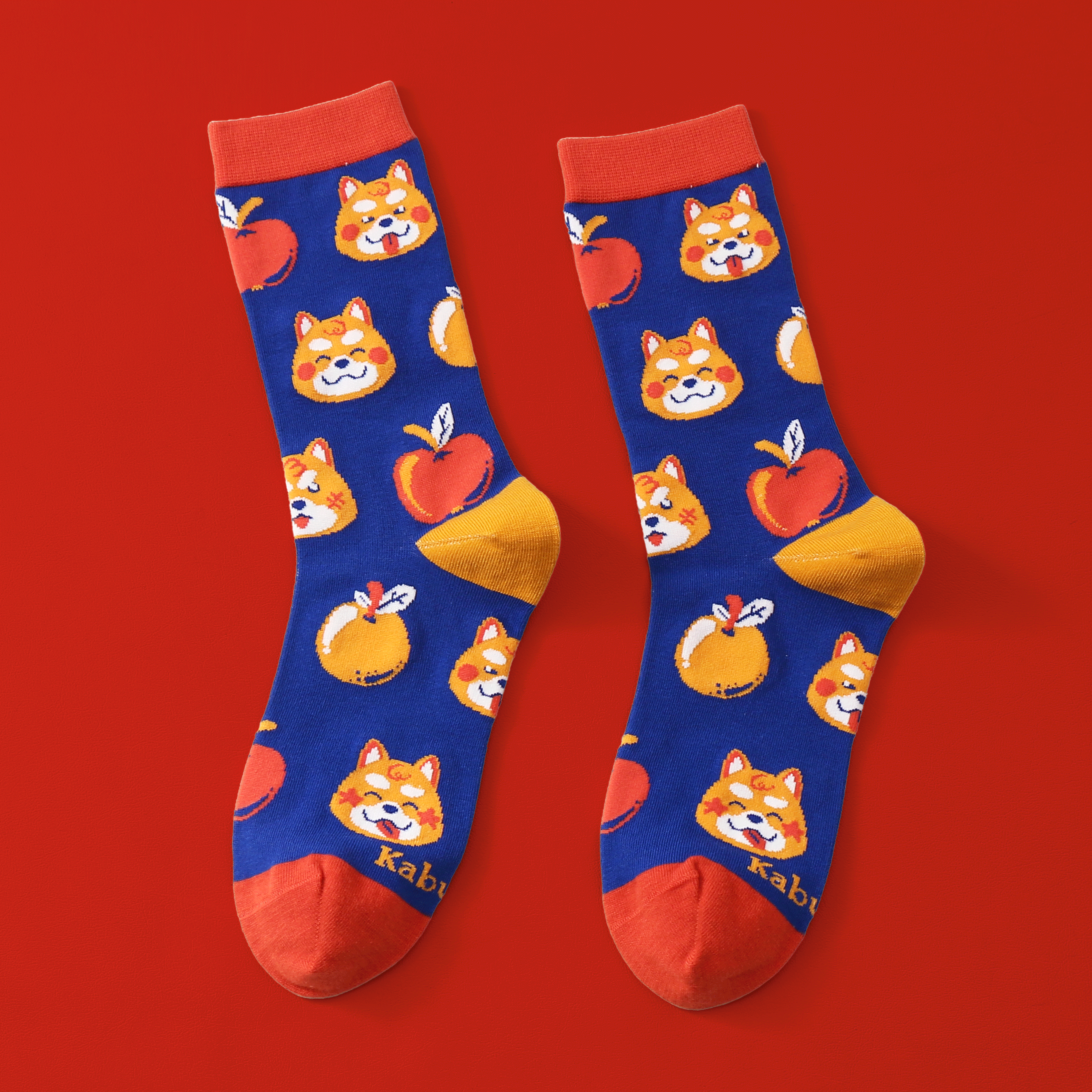kabujiro-apple-shiba-art-socks-socken-37-43-baumwolle image 2