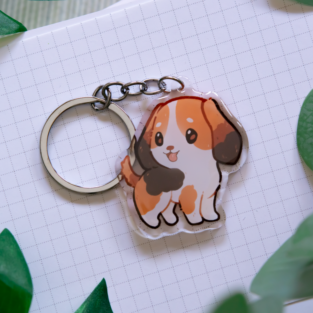 miamouz-beagle-keychain-hund-acryl-schl-sselanh-nger-5cm image 1
