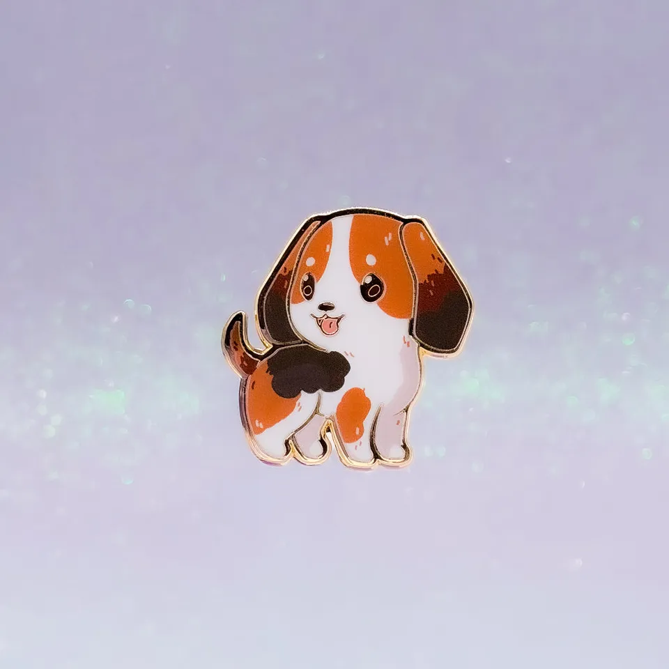 miamouz-beagle-emaille-pin-hund-29mm-gold-normal-quality image 1