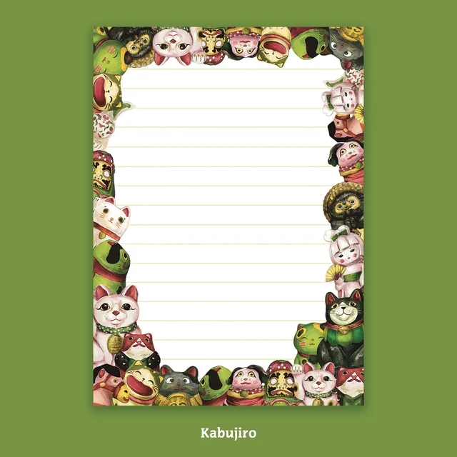 kabujiro-japanese-dolls-notizblock-a6-liniert-50-seiten image 1