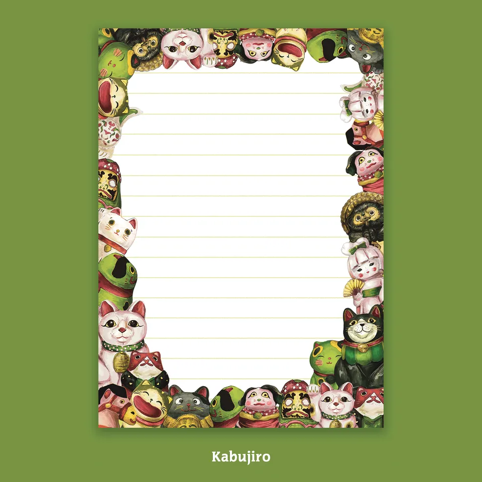 kabujiro-japanese-dolls-notizblock-a6-liniert-50-seiten image 1