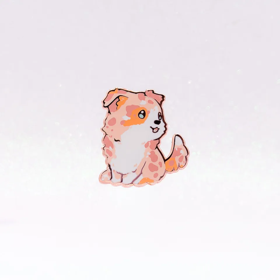 miamouz-australian-shepherd-emaille-pin-red-merle image 1