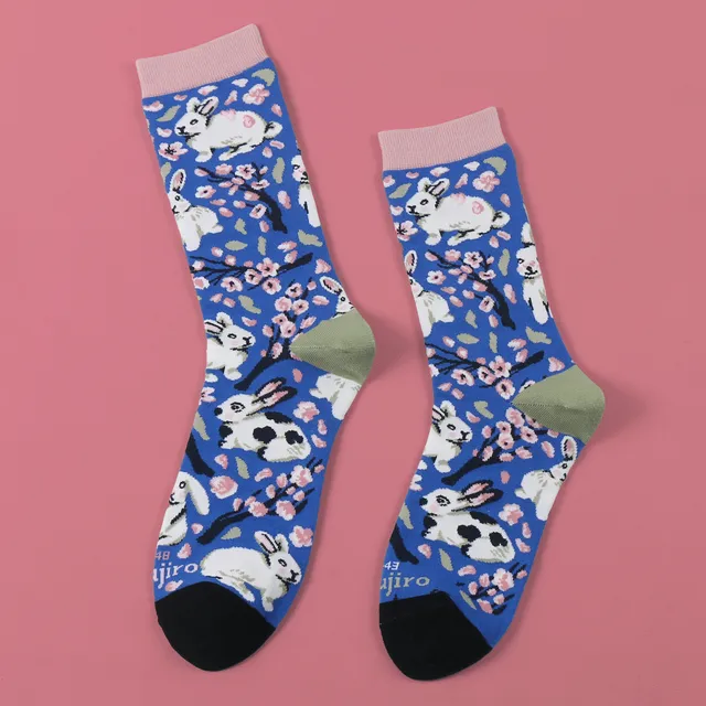 kabujiro-sakura-bunnies-baumwoll-socken-37-43 image 1