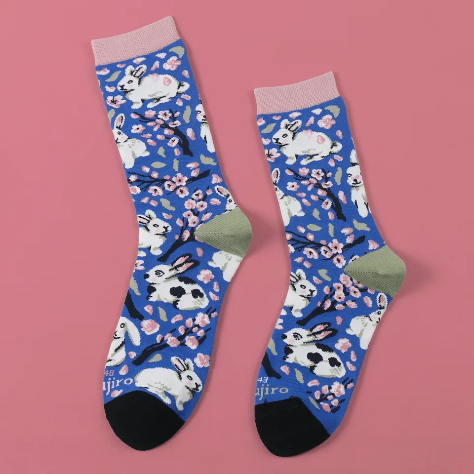 kabujiro-sakura-bunnies-baumwoll-socken-37-43 image 1