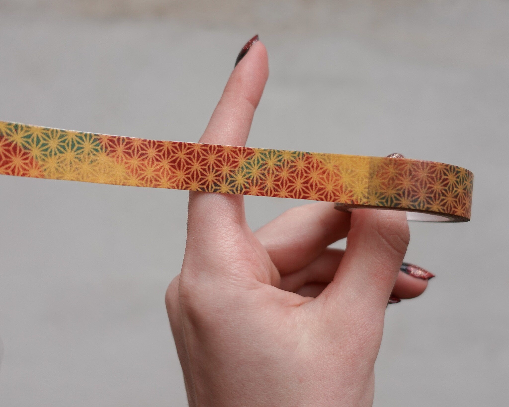 kabujiro-washi-tapes-asanoha-klebeband-rot-orange-15mm image 4