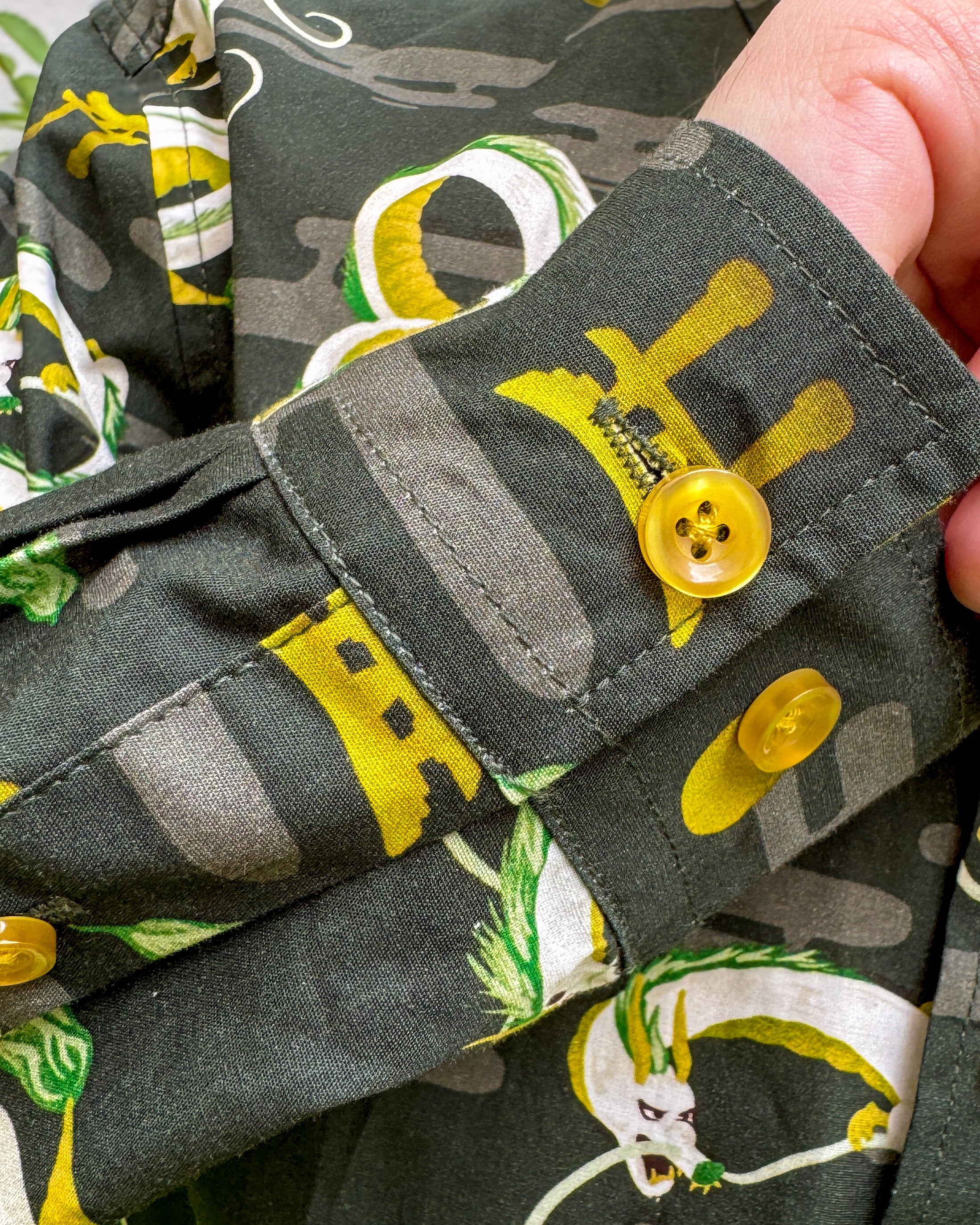 kabujiro-clothing-green-dragon-button-up-hemd-baumwolle image 2