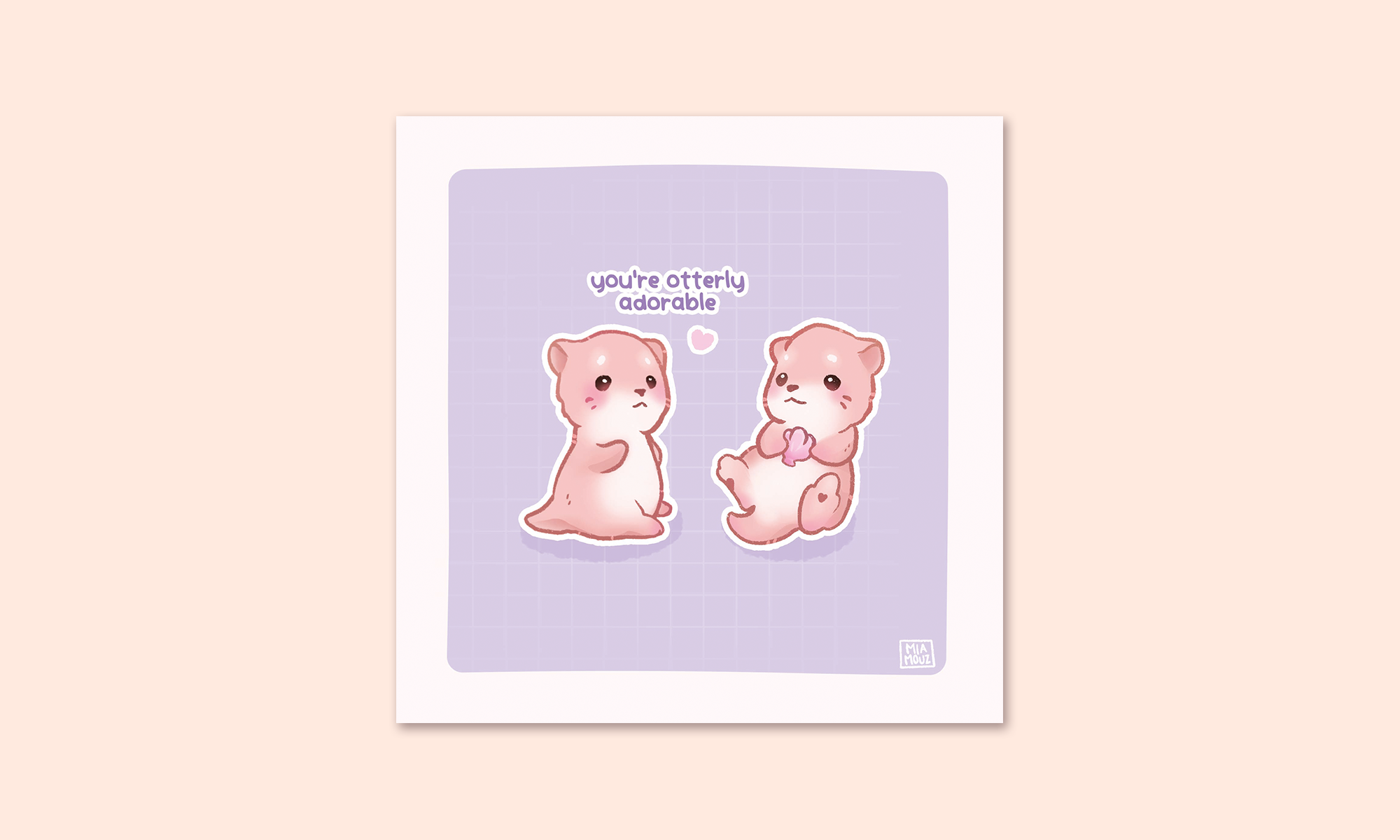 miamouz-otterly-adorable-art-print-15x15-cm-leinen image 3
