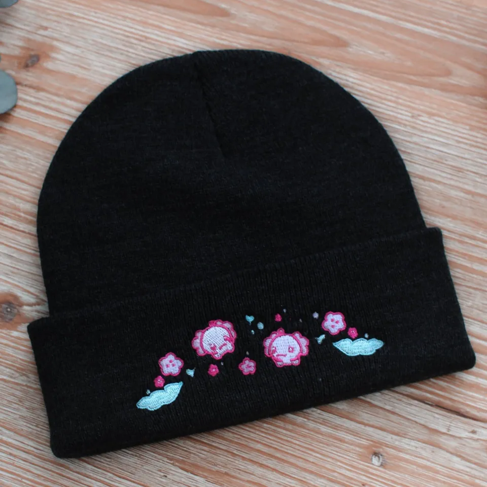 miamouz-axolotl-beanie-m-tze-schwarz-bestickt-einheitsgr-e image 1
