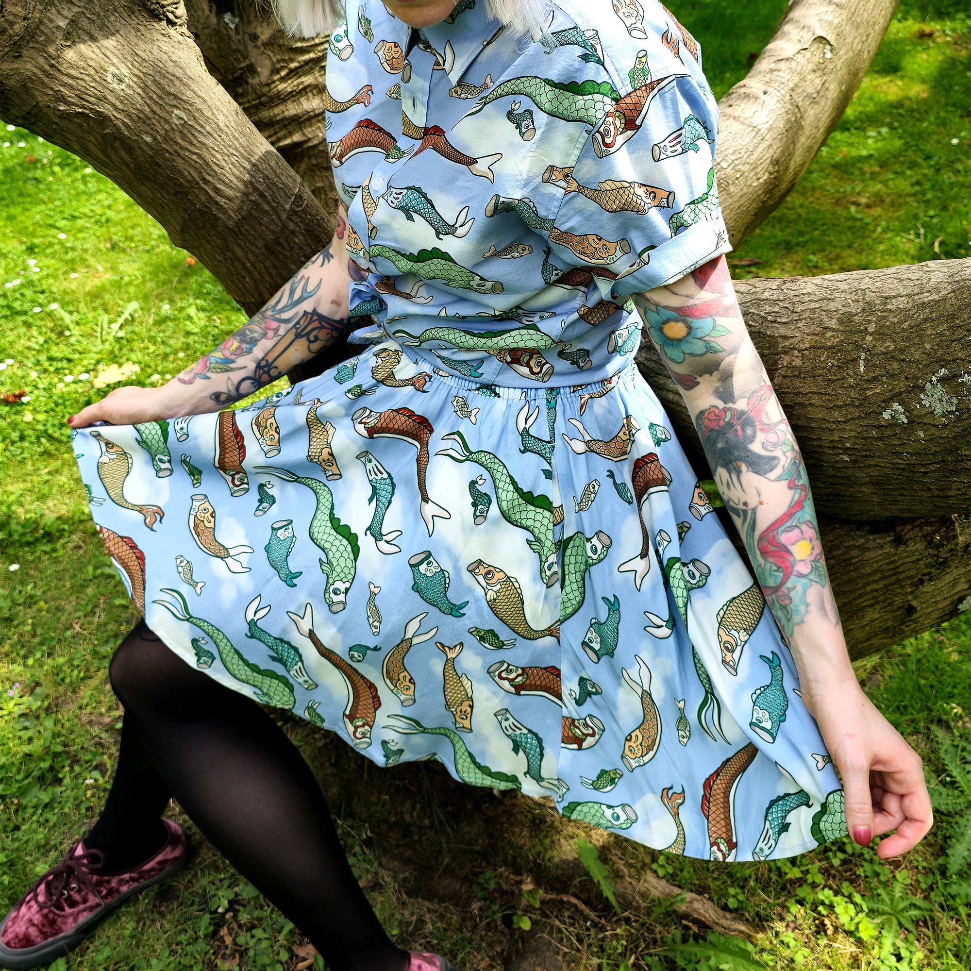 katzenjammerpins-koi-nobori-hemd-button-up-blau-baumwolle image 3