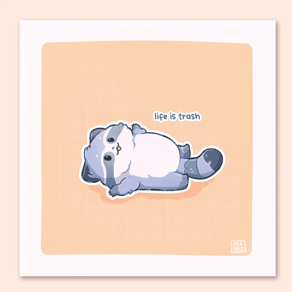 miamouz-life-is-trash-art-print-waschb-r-14-8-cm-pastel image 1
