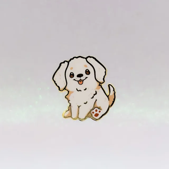 miamouz-enamel-pins-golden-retriever-white-pin-34-mm image 1