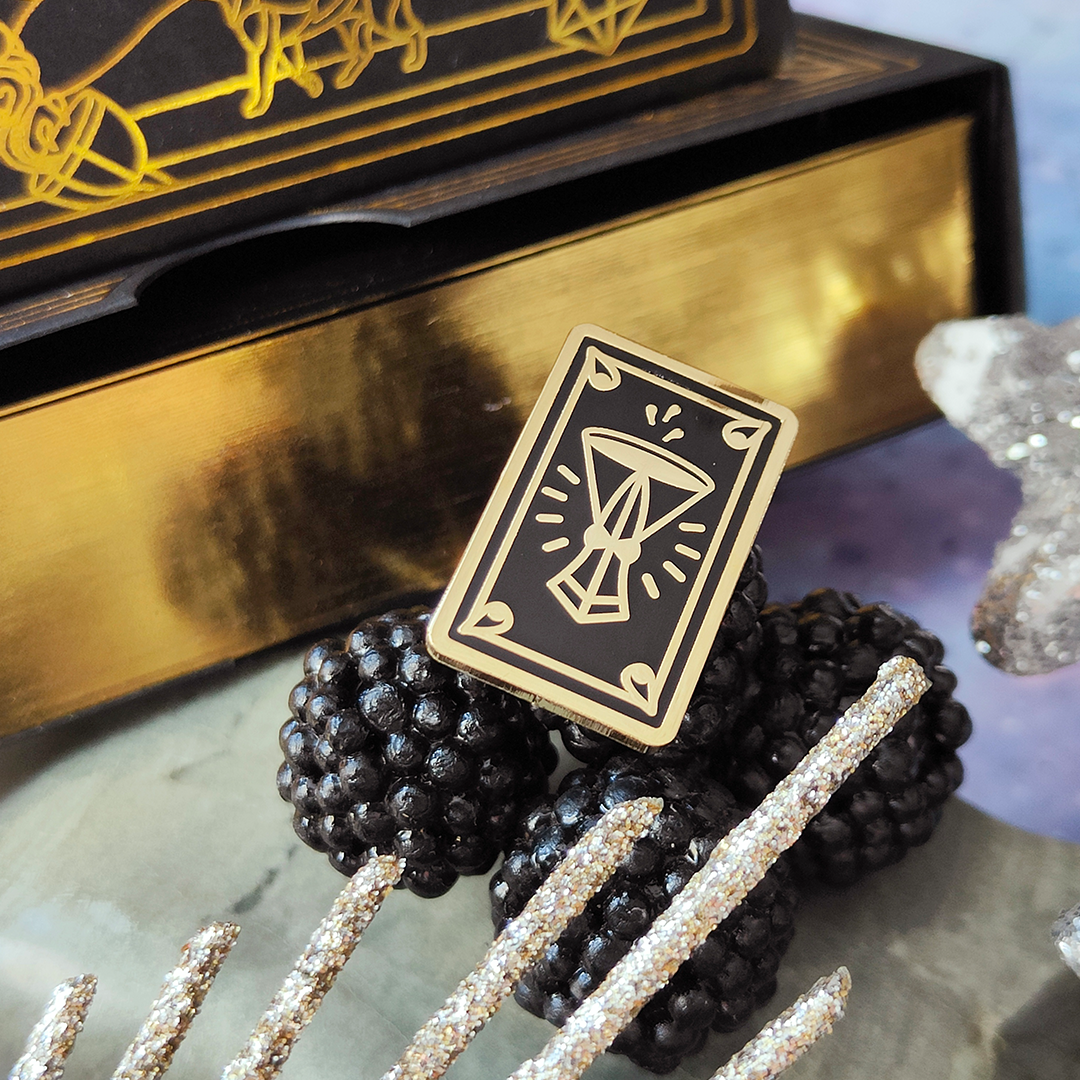 katzenjammerpins-tarot-mini-tarot-cards-emaille-pin-set-5-glitzer image 2
