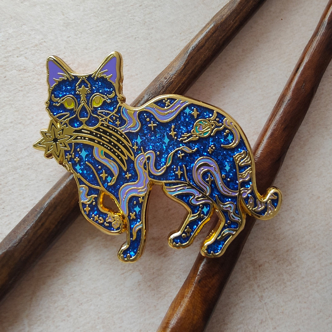 katzenjammerpins-space-cat-glitter-hard-enamel-pin-katze image 1