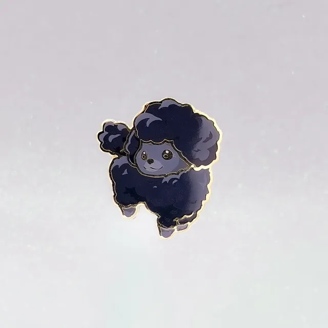 miamouz-pudel-emaille-pin-dunkelgrau-schwarz-normal image 1