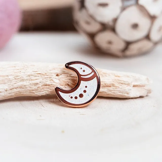 miamouz-mond-emaille-pin-glitzer-rosegold-18mm image 1
