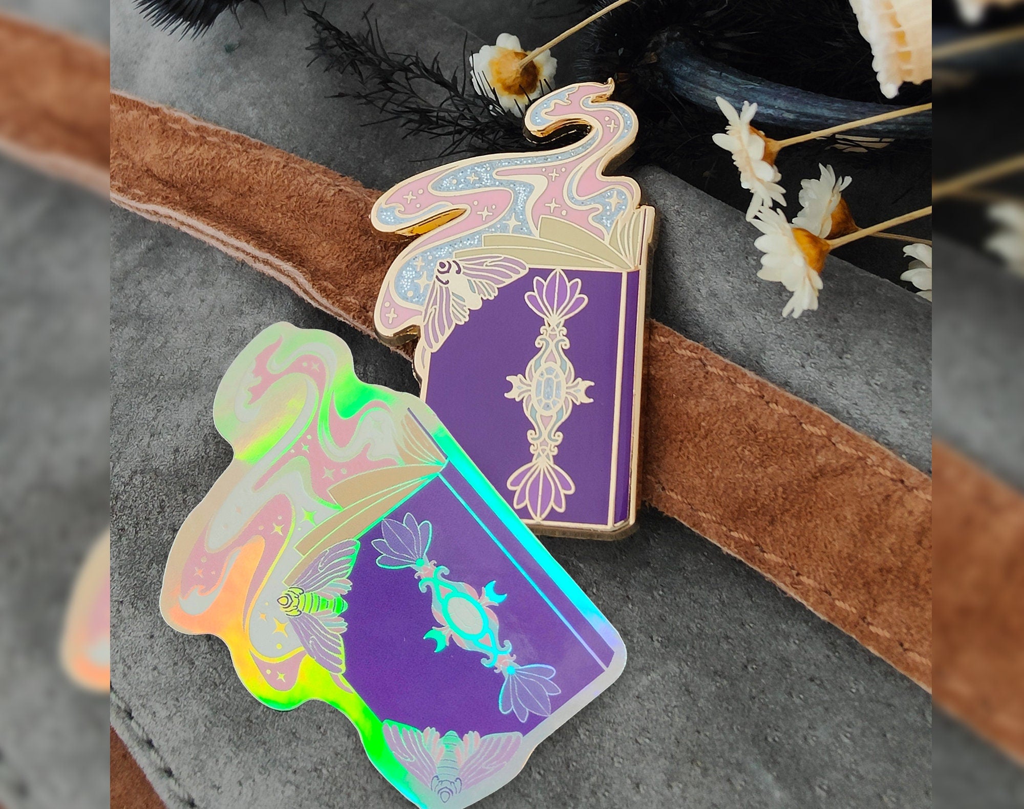 katzenjammerpins-hard-enamel-pins-cleric-s-book-enamel-pin-midnight-gold image 5