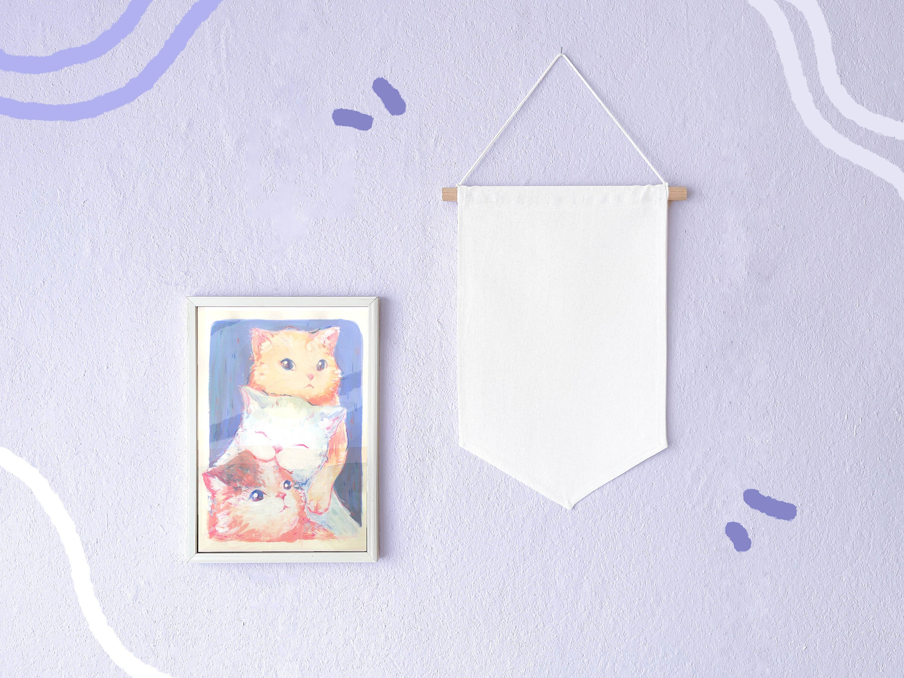 miamouz-pin-banner-wei-baumwolle-klein-12x10cm-handmade image 1