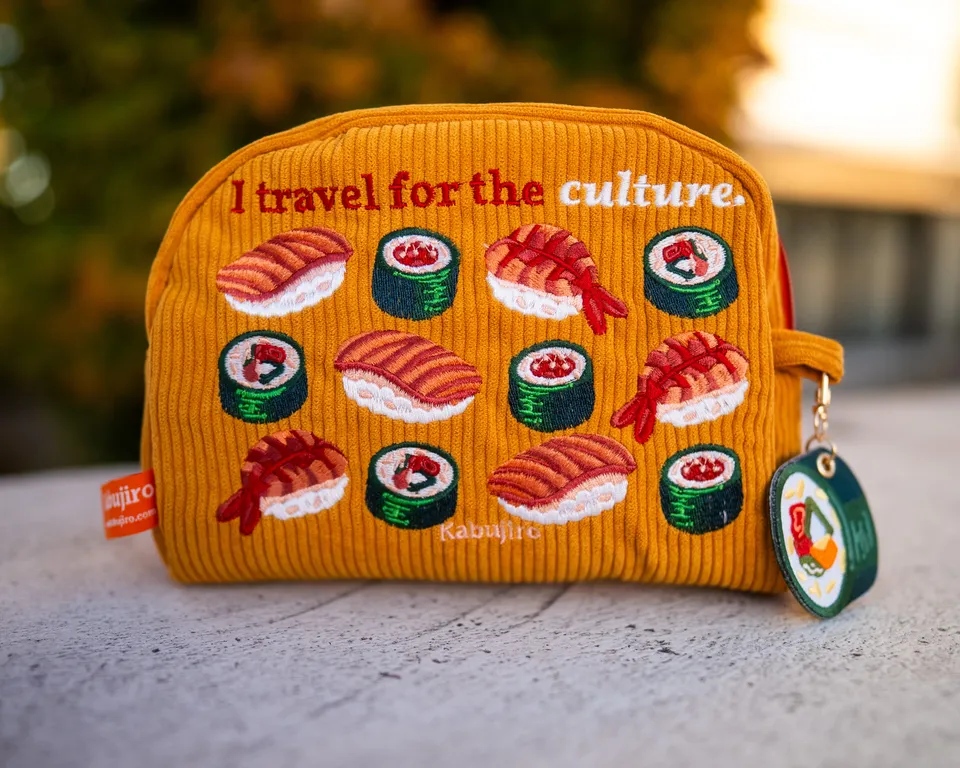 kabujiro-sushi-maki-travel-pouch-kosmetiktasche-cord-bestickt image 1
